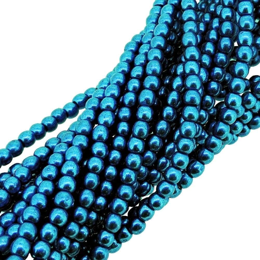 Czech Round Druk Beads 3mm – Saturated Metallic Marina 100pcs