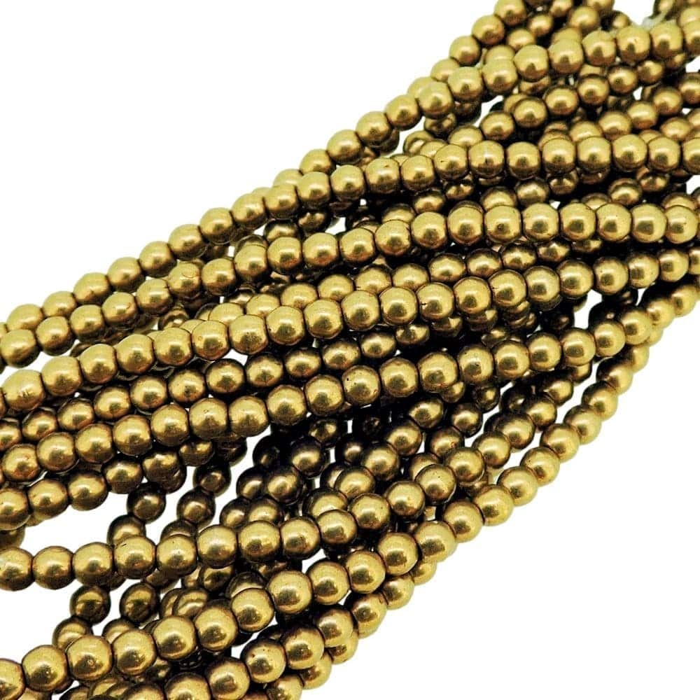 Czech Round Druk Beads 3mm – Saturated Metallic Light Bronze 100pcs