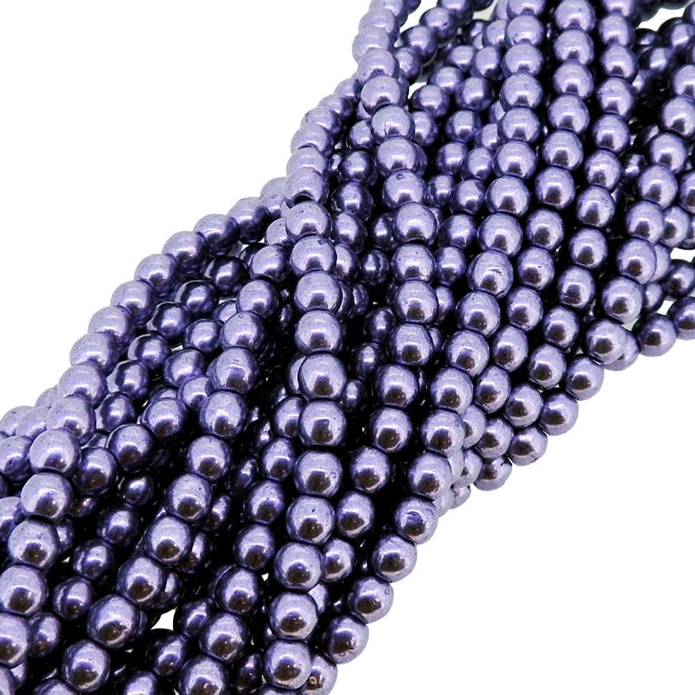 Czech Round Druk Beads 3mm – Saturated Metallic Crocus Petal 100pcs