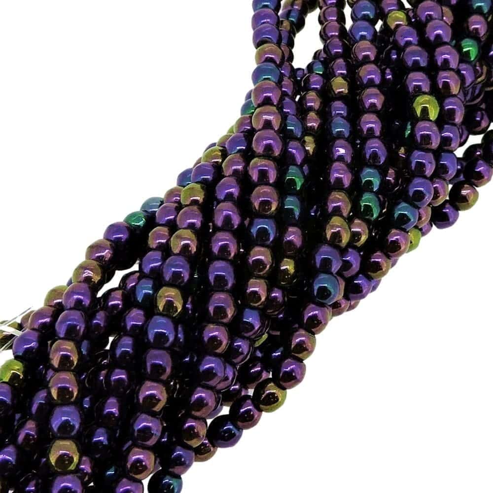 Czech Round Druk Beads 3mm – Purple Iris 100pcs