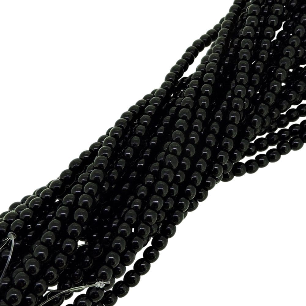 Czech Round Druk Beads 3mm – Jet Black 100pcs