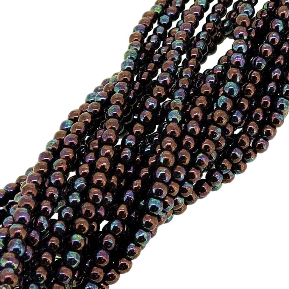 Czech Round Druk Beads 3mm – Oxidized Bronze Clay 100pcs