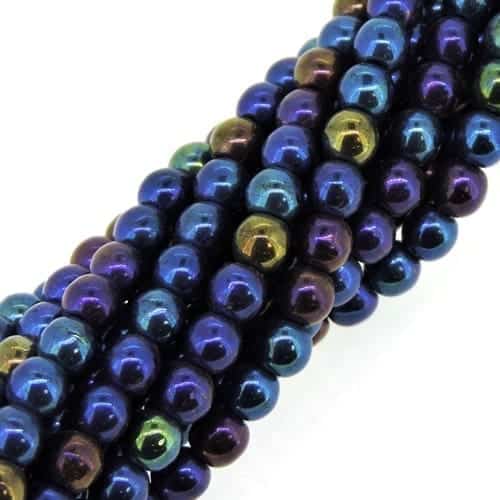 Czech Round Druk Beads 4mm – Blue Iris 100pcs