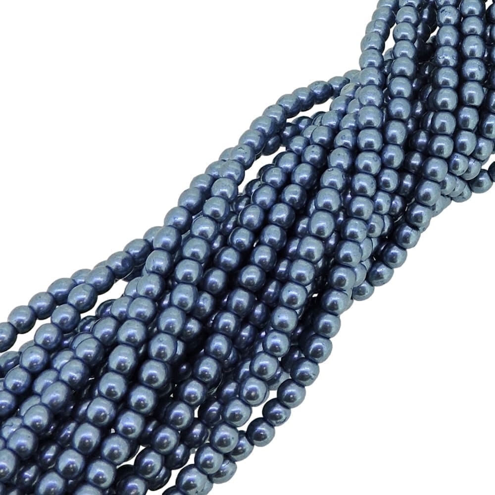 Czech Round Druk Beads 3mm – Saturated Metallic Slate Blue 100pcs