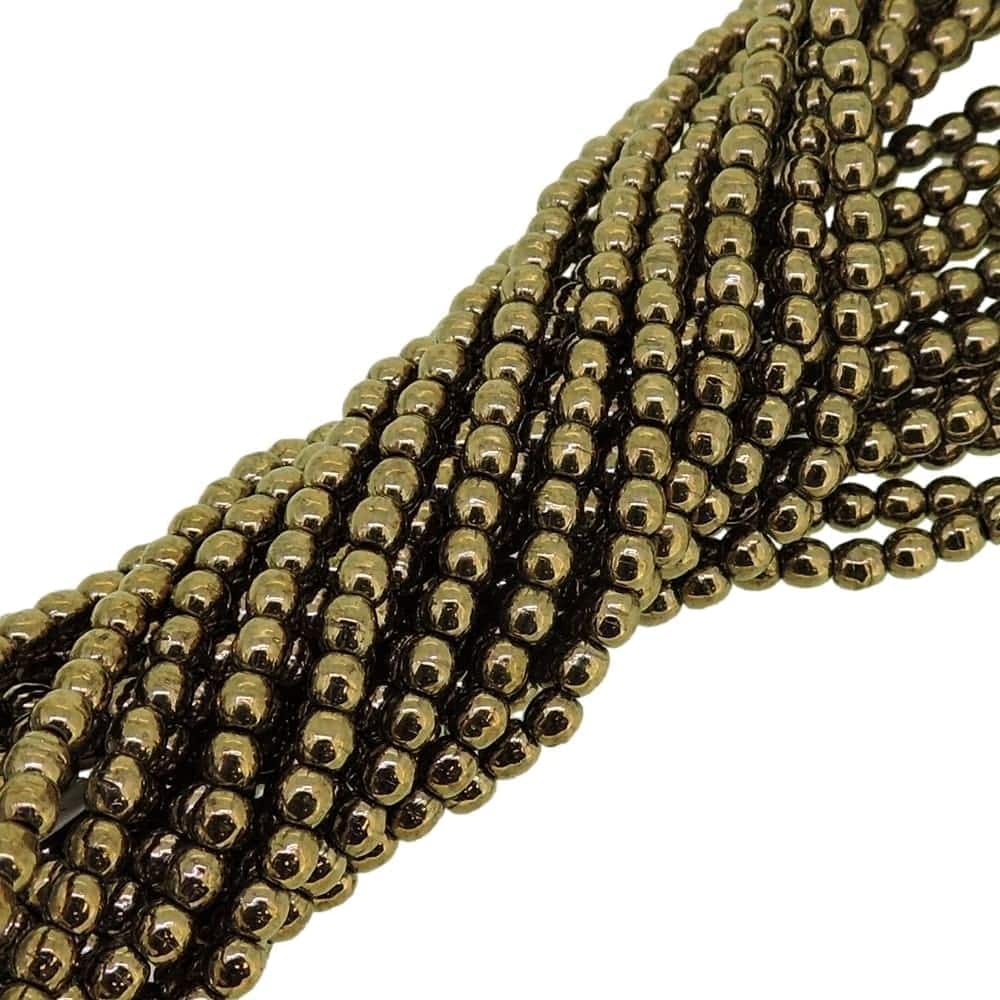 Czech Round Druk Beads 3mm – Bronze 100pcs