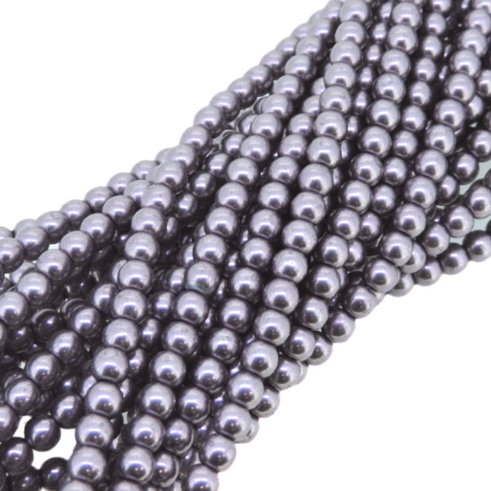 Czech Round Druk Beads 4mm – Saturated Metallic Almost Mauve 100pcs