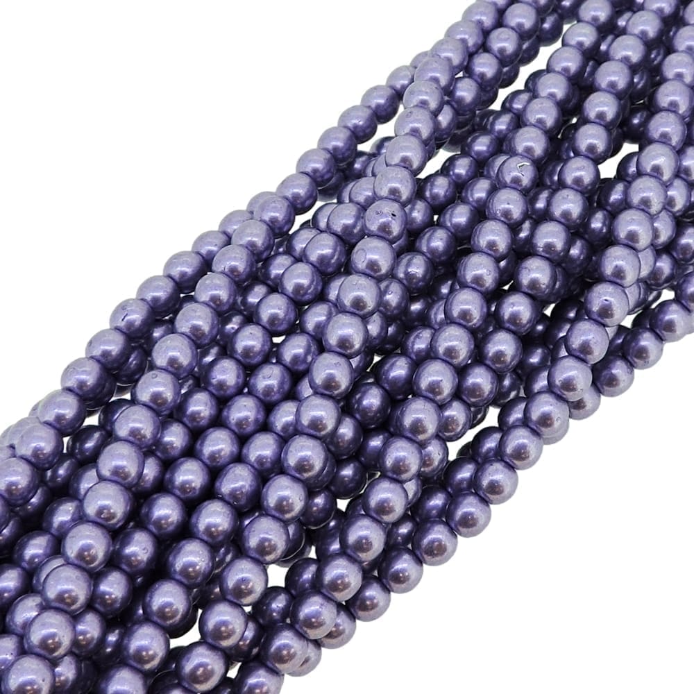 Czech Round Druk Beads 4mm – Saturated Metallic Crocus Petal 100pcs