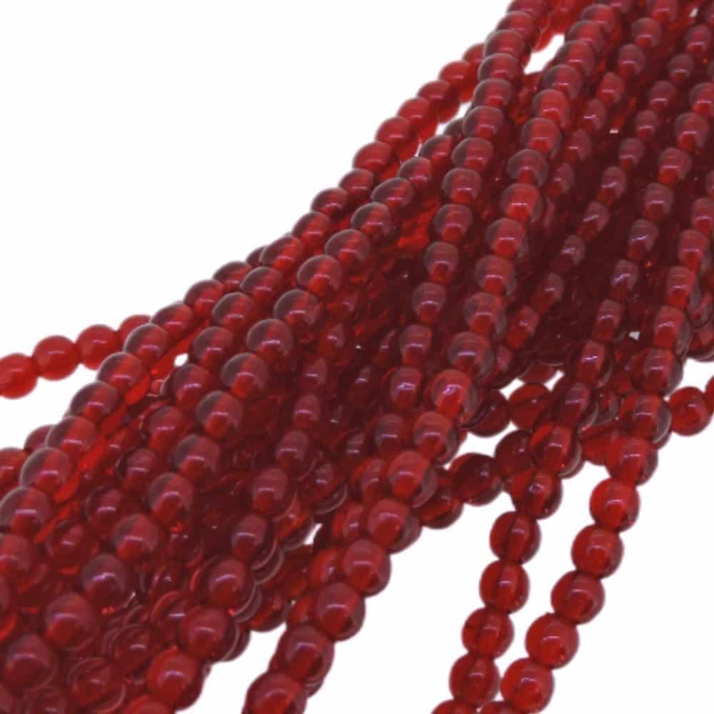 Czech Round Druk Beads 4mm – Siam Ruby 100pcs