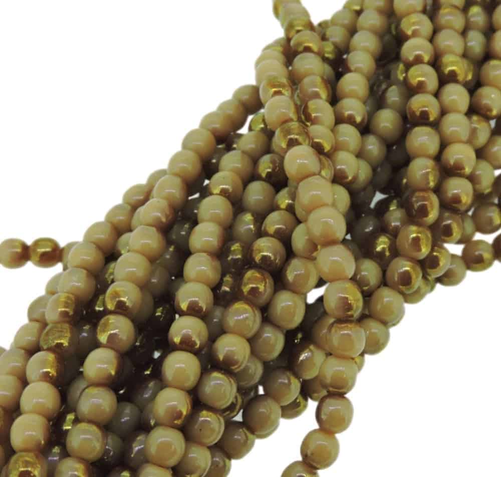 Czech Round Druk Beads 4mm – Luster Pink 1/2 Coat Opaque Beige 100pcs