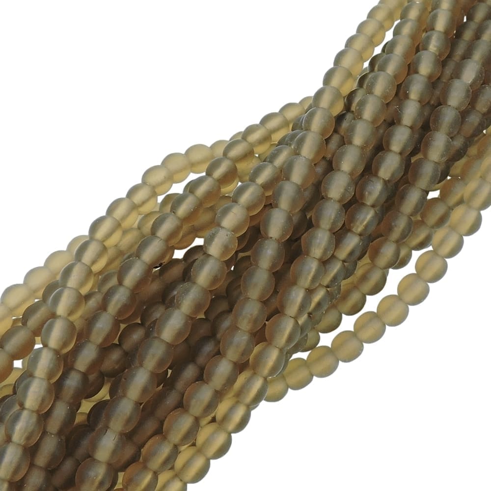 Czech Round Druk Beads 4mm – Matte Smoky Topaz 100pcs