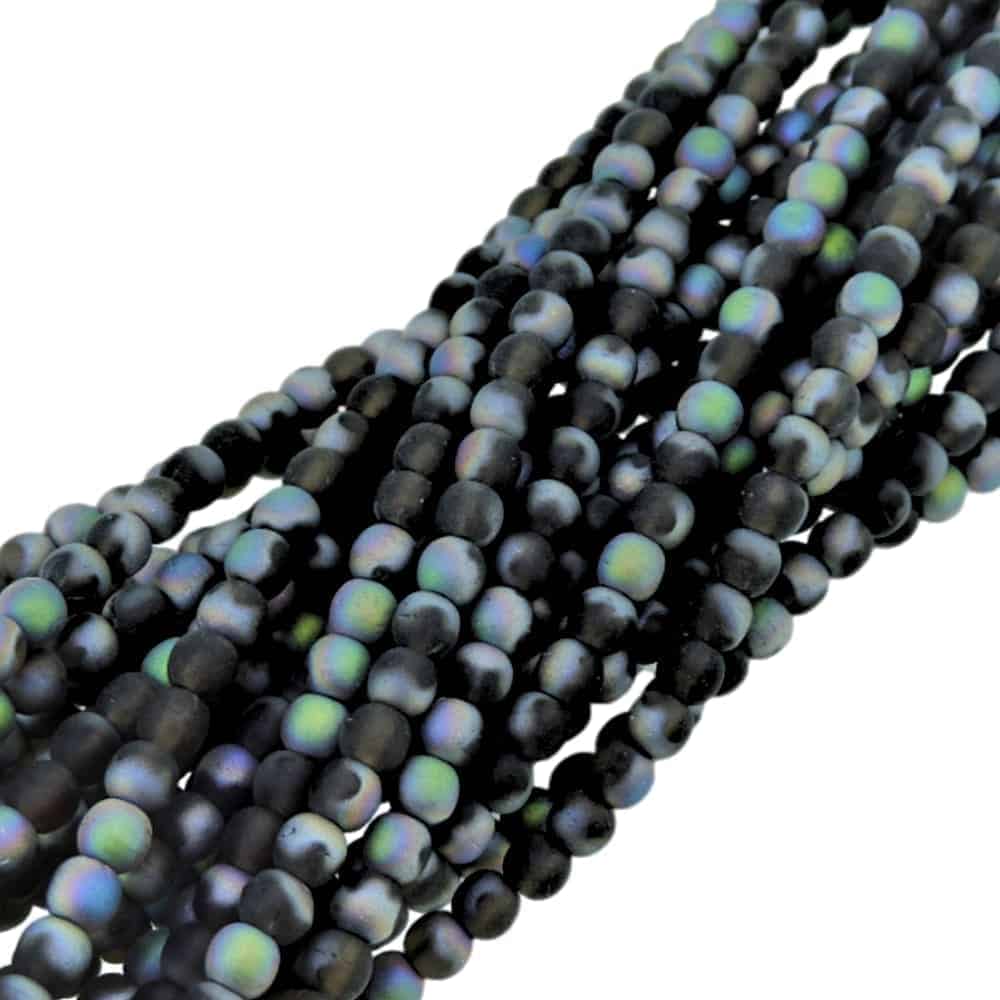 Czech Round Druk Beads 4mm – Matte Smoky Topaz AB 100pcs