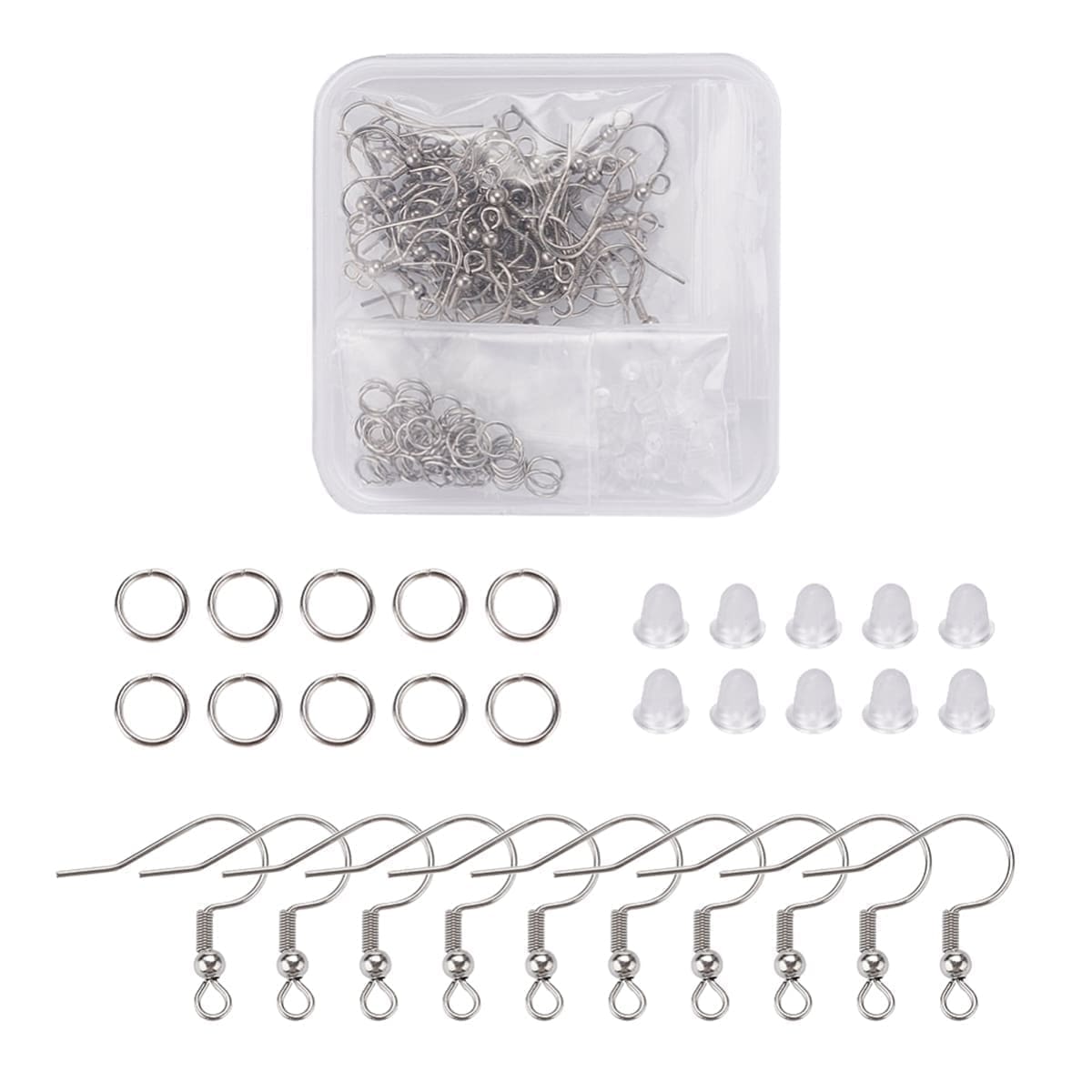 Earring Making Set / Kit Stainless Steel Earring Findings 180pcs/box