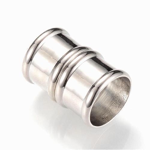 Kumihimo End Cap / Magnetic Clasp 21mm Silver (2 Sets) 10mm hole