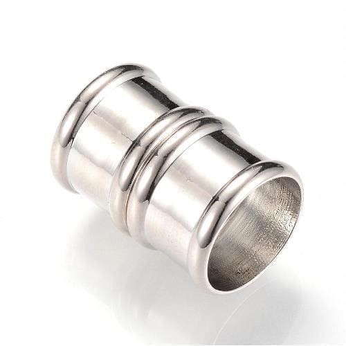 End Cap / Magnetic Clasp 21mm Silver 2 Sets 12mm-Hole