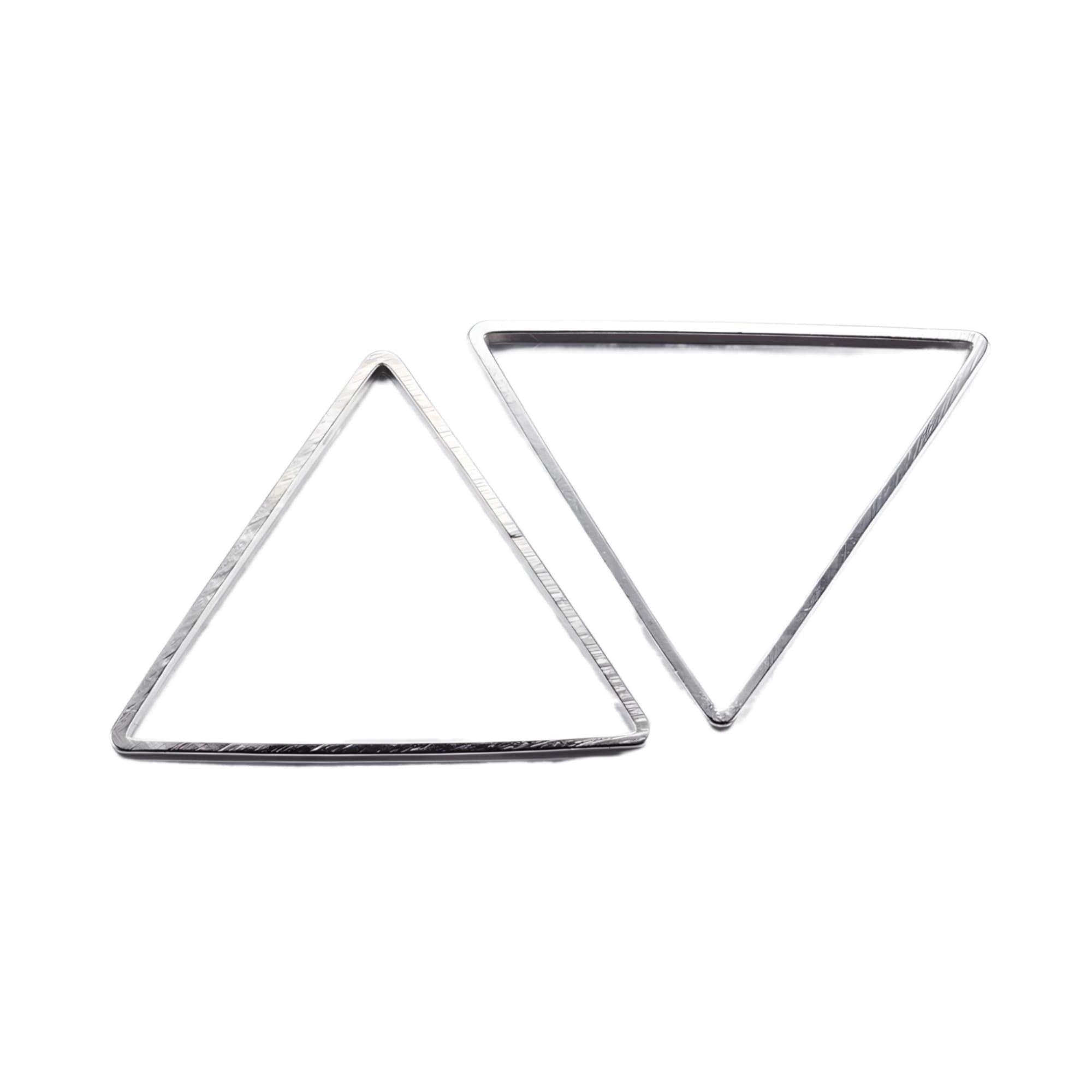 Earring Hoop Triangle Linking Rings 17.5x20mm Silver Plated 20pc