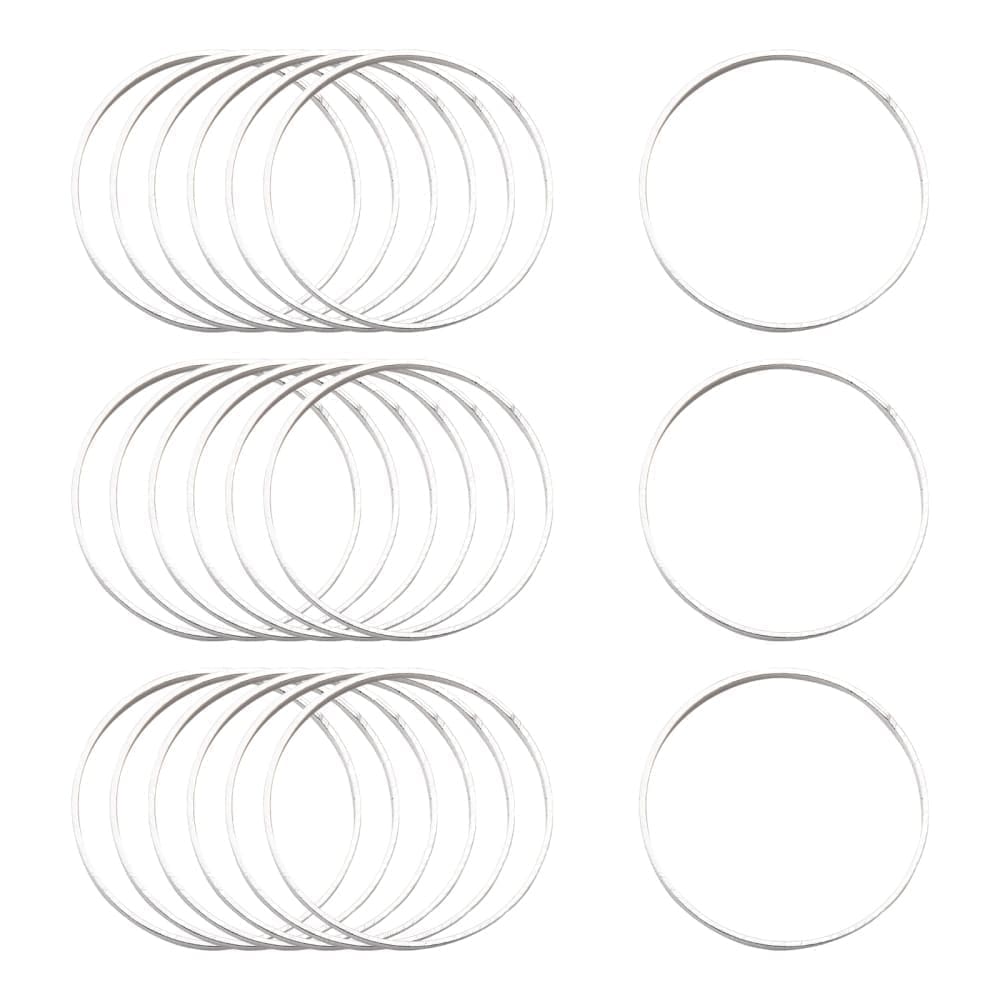 Earring Hoop Component, Linking Rings 20mm Silver Plated 50pcs