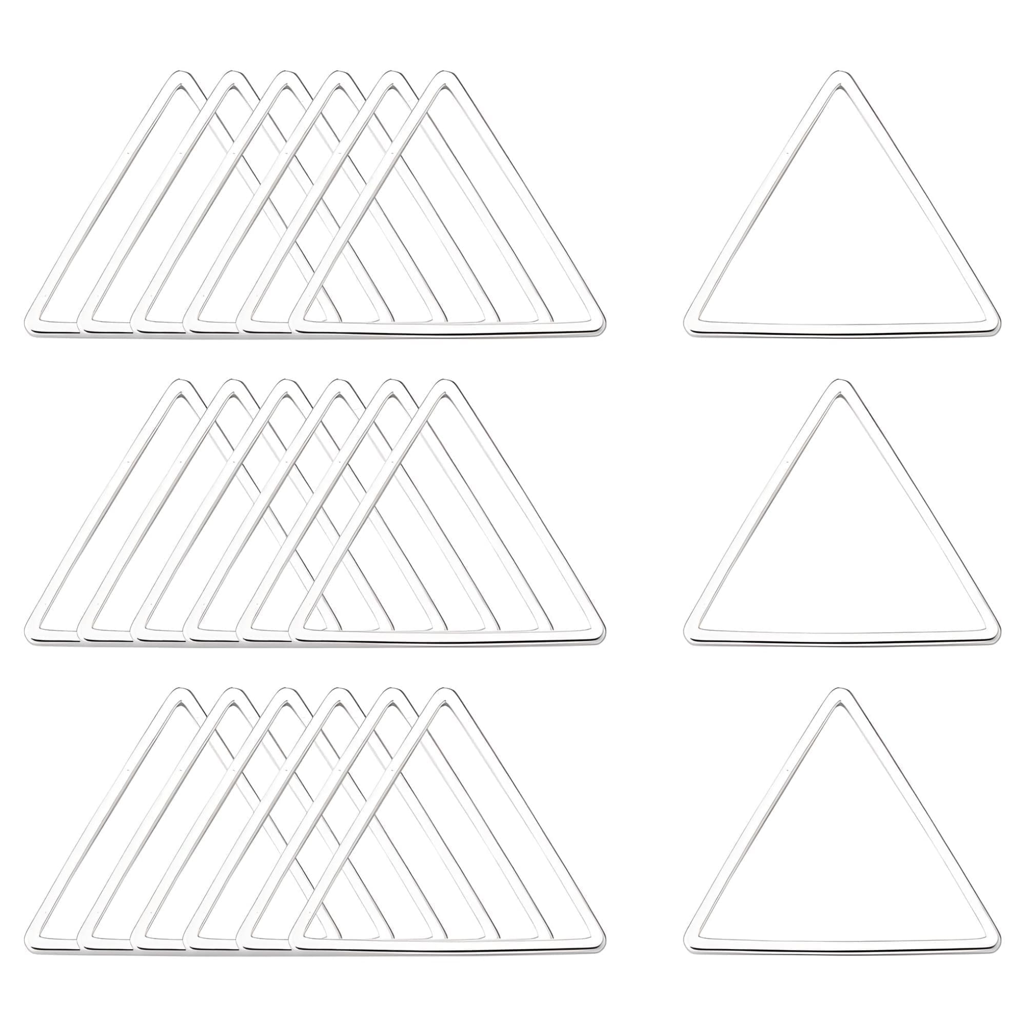 Earring Hoop Triangle Linking Rings 21x23mm Silver Tone 20pcs