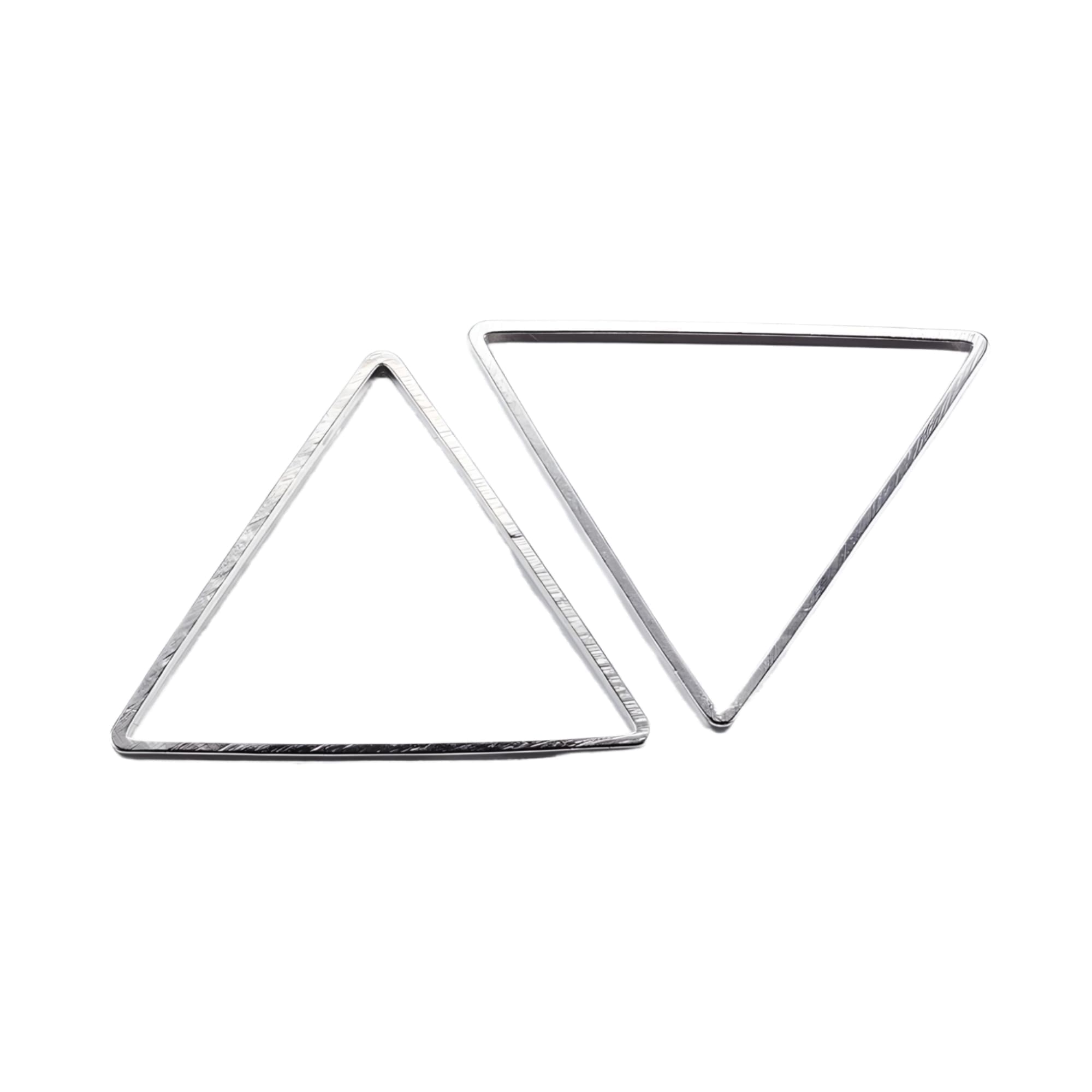 Earring Hoop Triangle Linking Rings 23.5x27mm Silver Plated 10pc