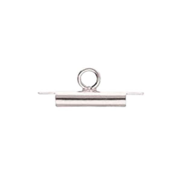Miyuki Slide On End Tubes 10mm Silver Plated 4pcs