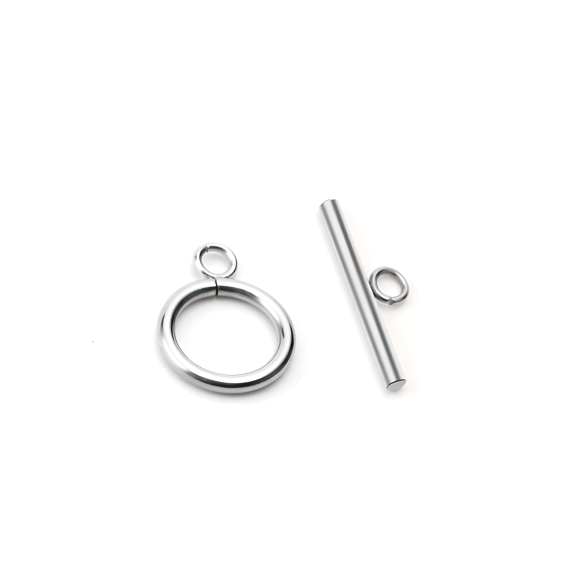 Toggle Clasp Stainless Steel 20x15mm Silver Tone 10 Sets