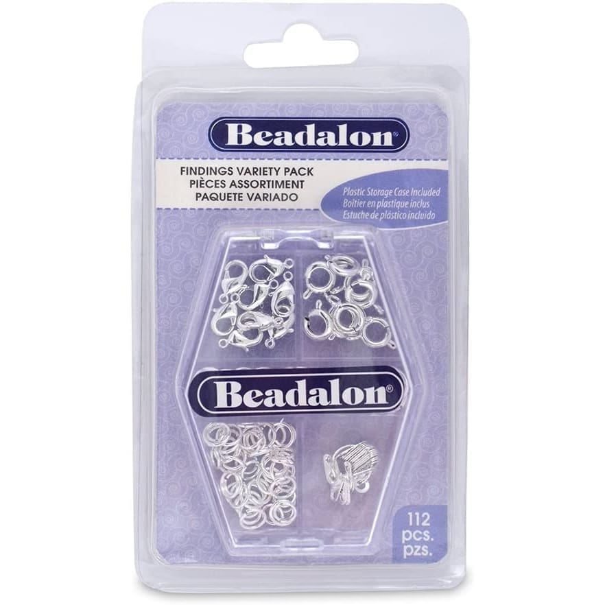 Beadalon Findings Variety Pack Silver Plated 112 Pieces