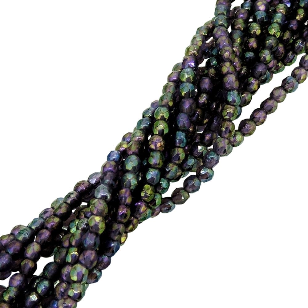 Fire Polished Faceted 2mm Round Beads 50pcs – Luster Iris Tanzanite