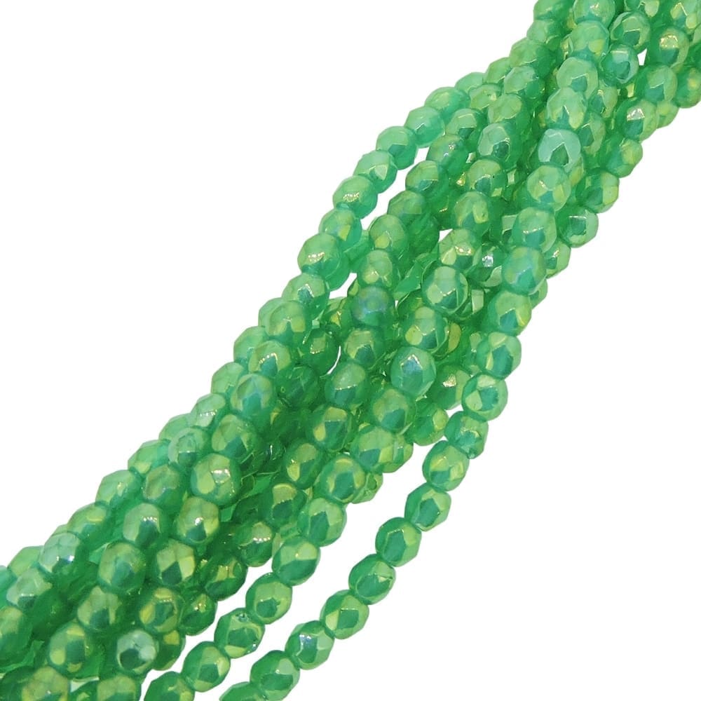 Fire Polished Faceted 2mm Round Beads 50pcs – Luster Iris Atlantis
