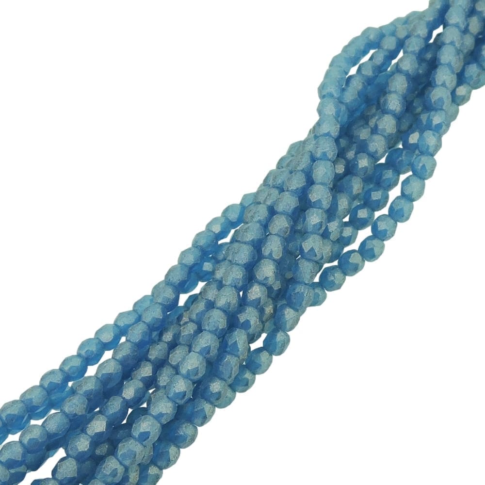 Fire Polished Faceted 2mm Round Beads 50pcs – Sueded Gold Capri