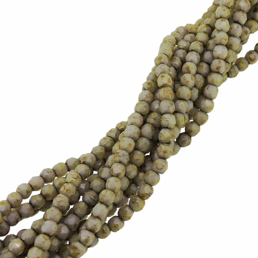 Fire Polished Faceted 2mm Round Beads 50pcs – Ultra Luster Opaque Green