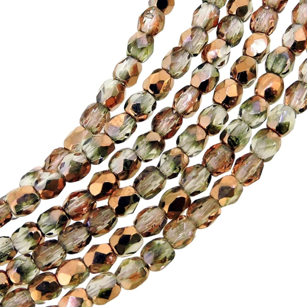 Fire Polished Faceted 3mm Round Beads 50pcs – Crystal Capri Gold