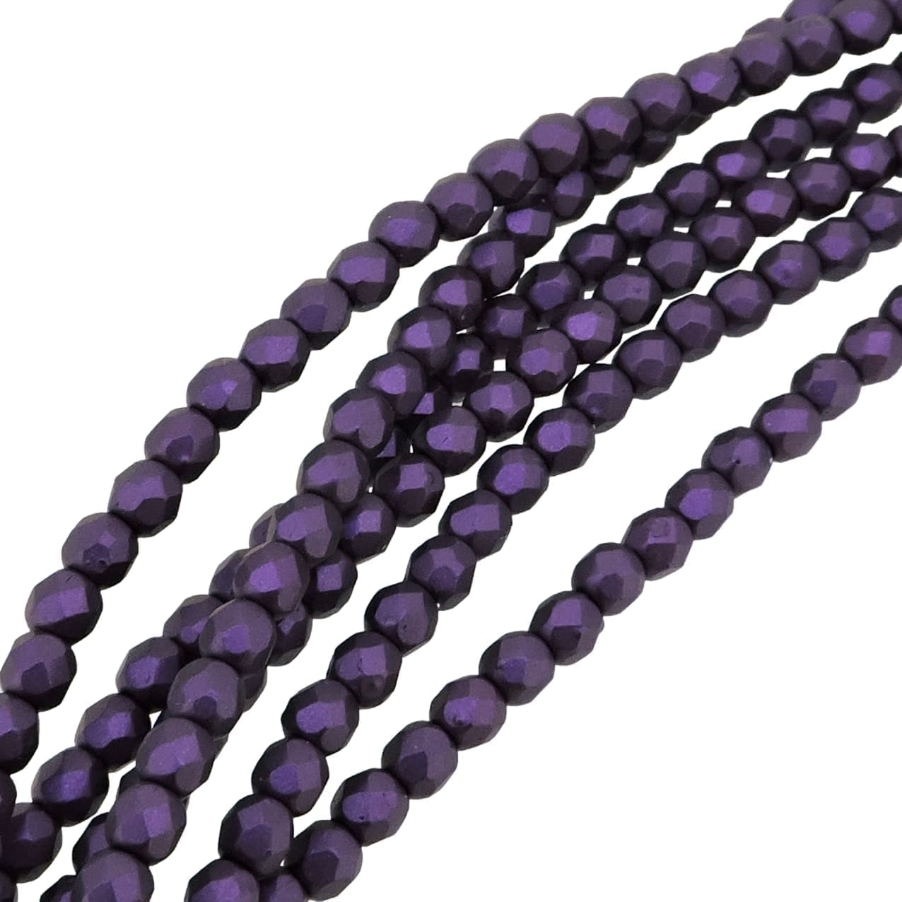 Fire Polished Faceted 3mm Round Beads 50pcs – Pastel Bordeaux