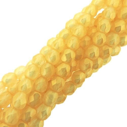 Fire Polished Faceted 4mm Round Beads 100pcs – Sueded Gold Lame