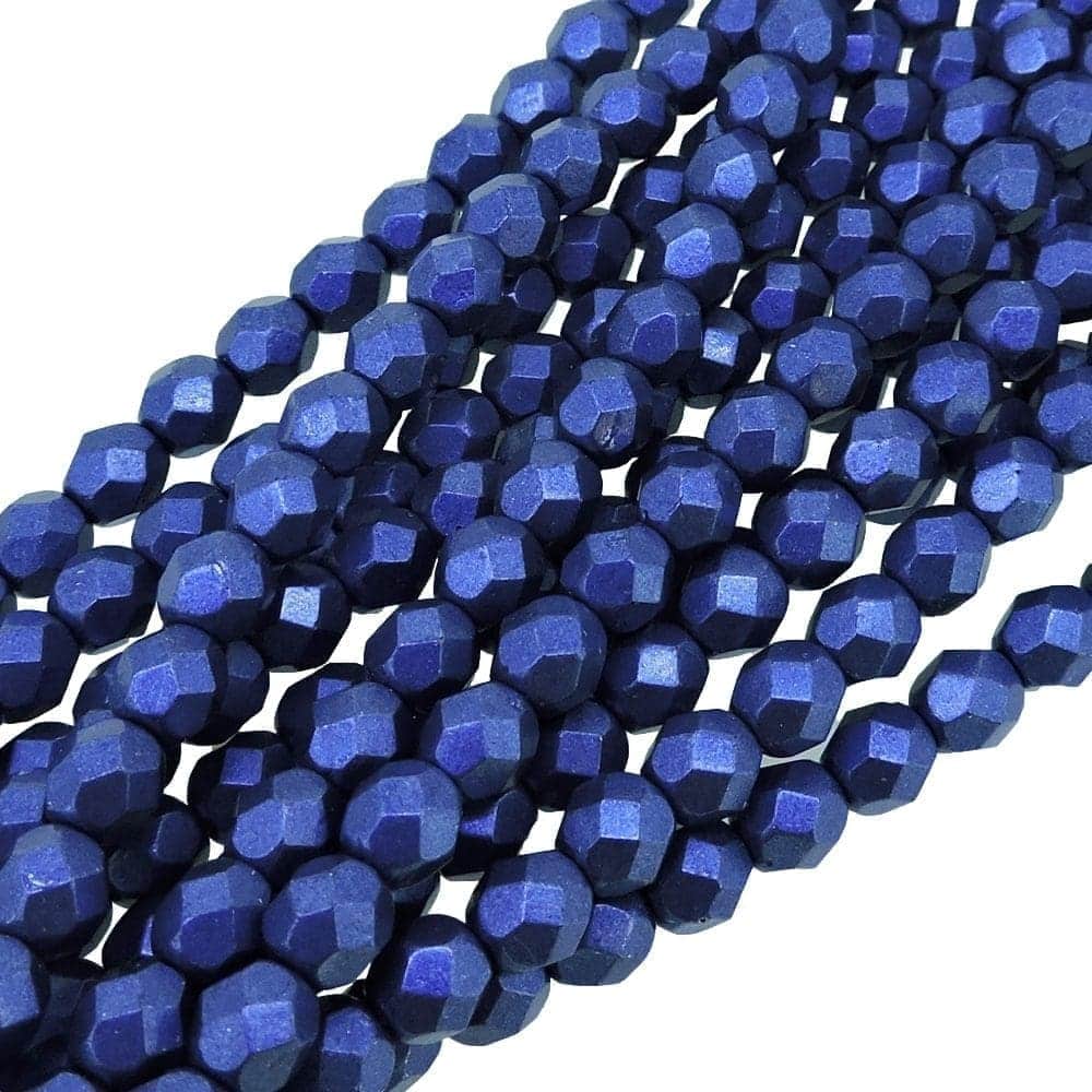 Fire Polished Faceted 6mm Round Beads 6″str – Saturated Metallic Super Violet