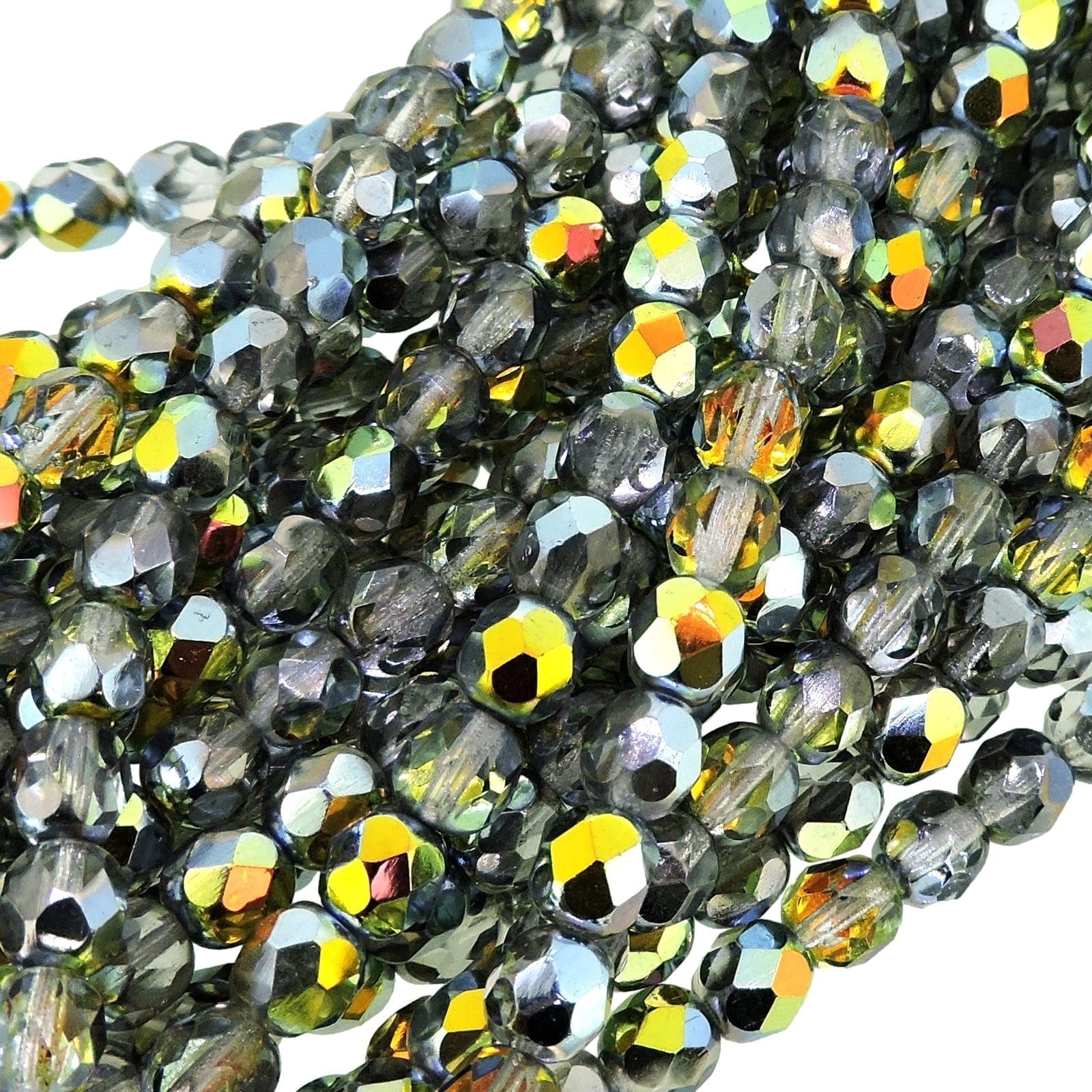 Fire Polished Faceted 6mm Round Beads 6″str – Crystal Marea