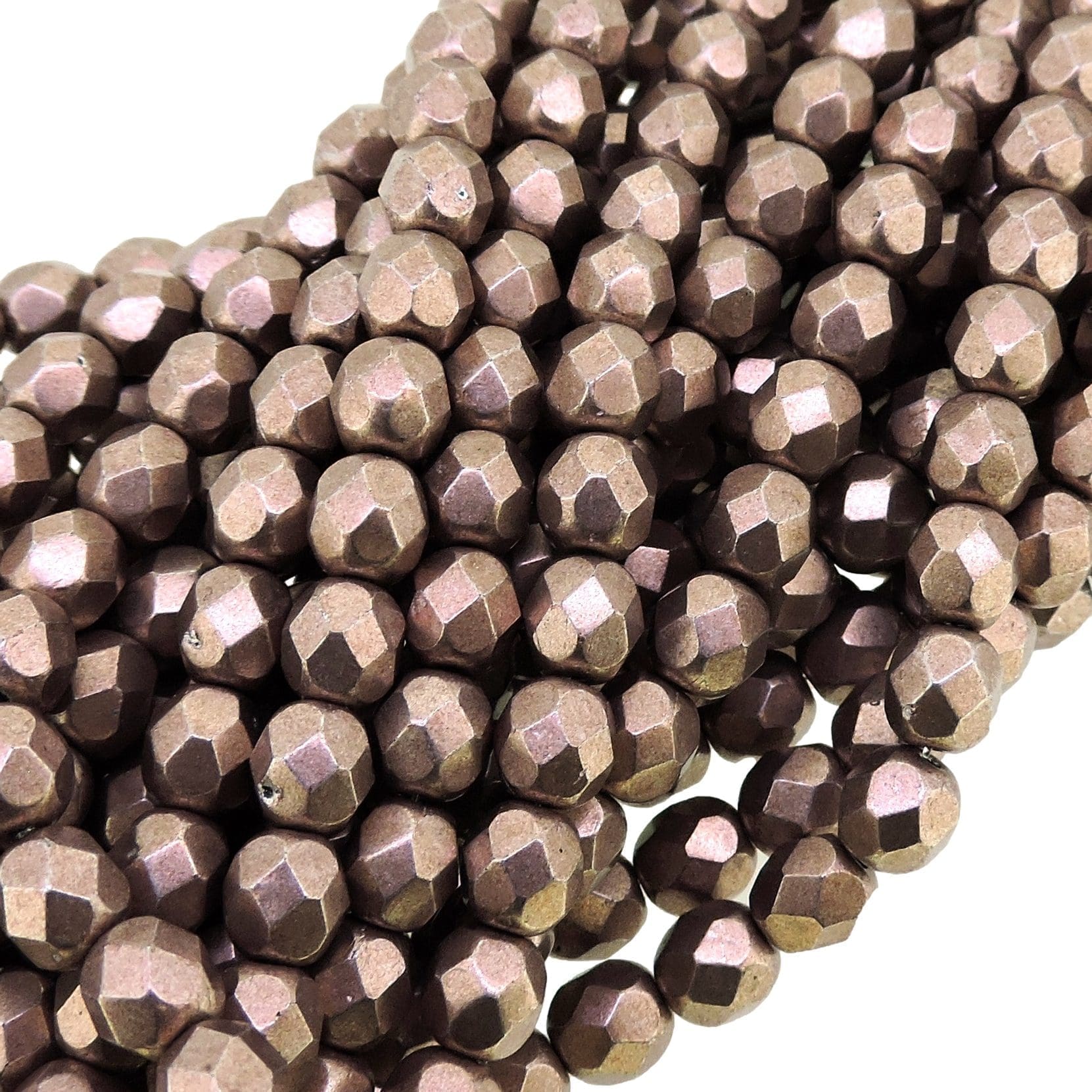 Fire Polished Faceted 6mm Round Beads 6″str – CT SM Pale Dogwood