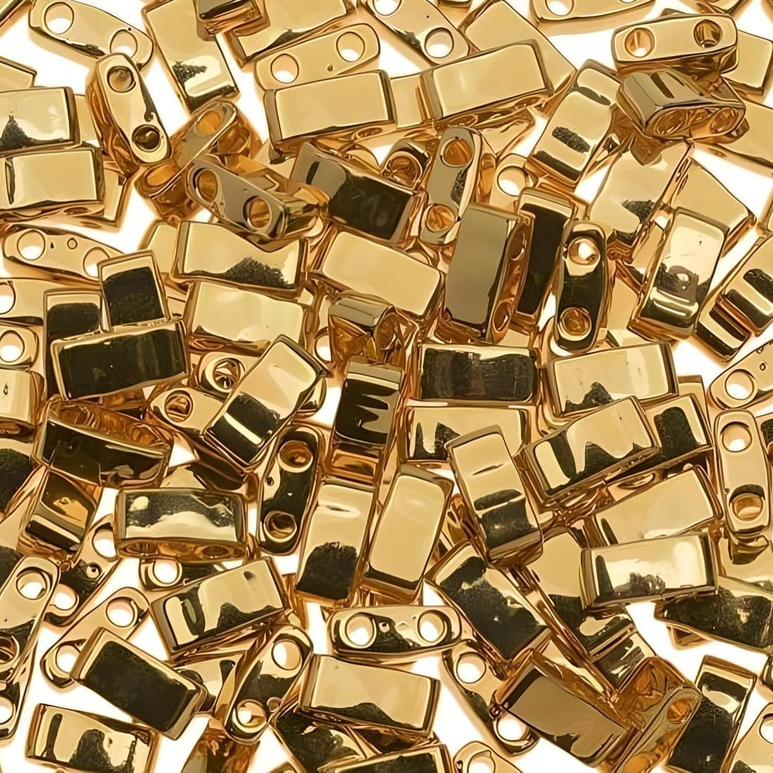 Miyuki Half Tila Beads 2.3 x 5mm 7.8GM 24K Gold Plated