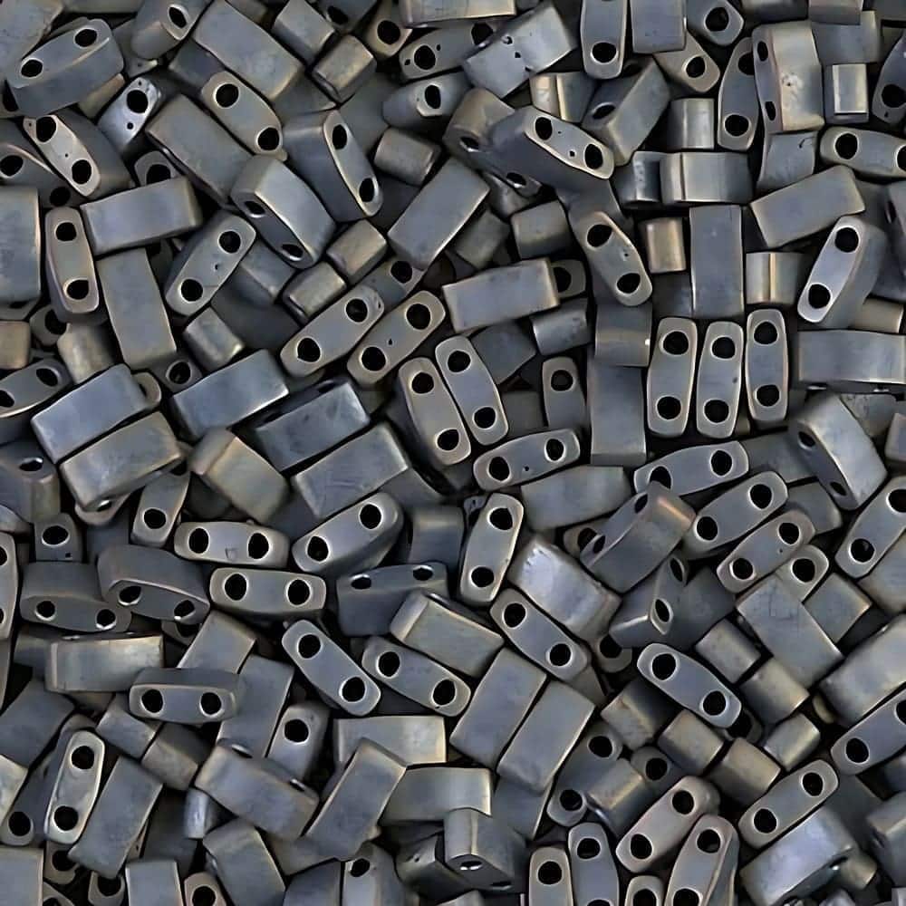 Miyuki Half Tila Beads 2.3 x 5mm 7.8GM Matte Metallic Silver-Gray