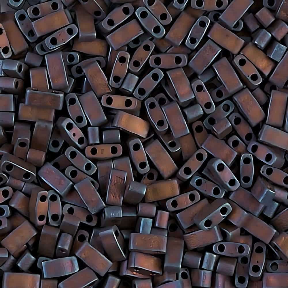 Miyuki Half Tila Beads 2.3 x 5mm 7.8GM Matte Metallic Dark Raspberry