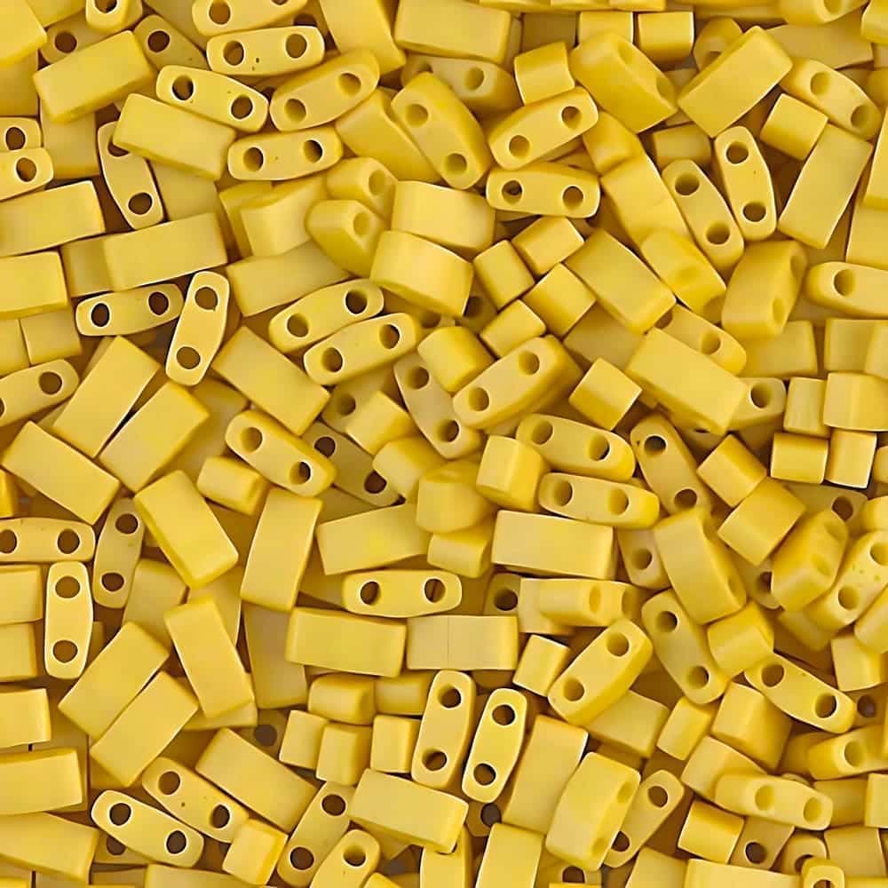 Miyuki Half Tila Beads 2.3 x 5mm 7.8GM Matte Opaque Mustard
