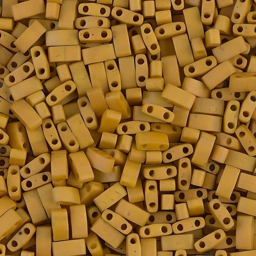 Miyuki Half Tila Beads 2.3 x 5mm 7.8GM Opaque Mustard