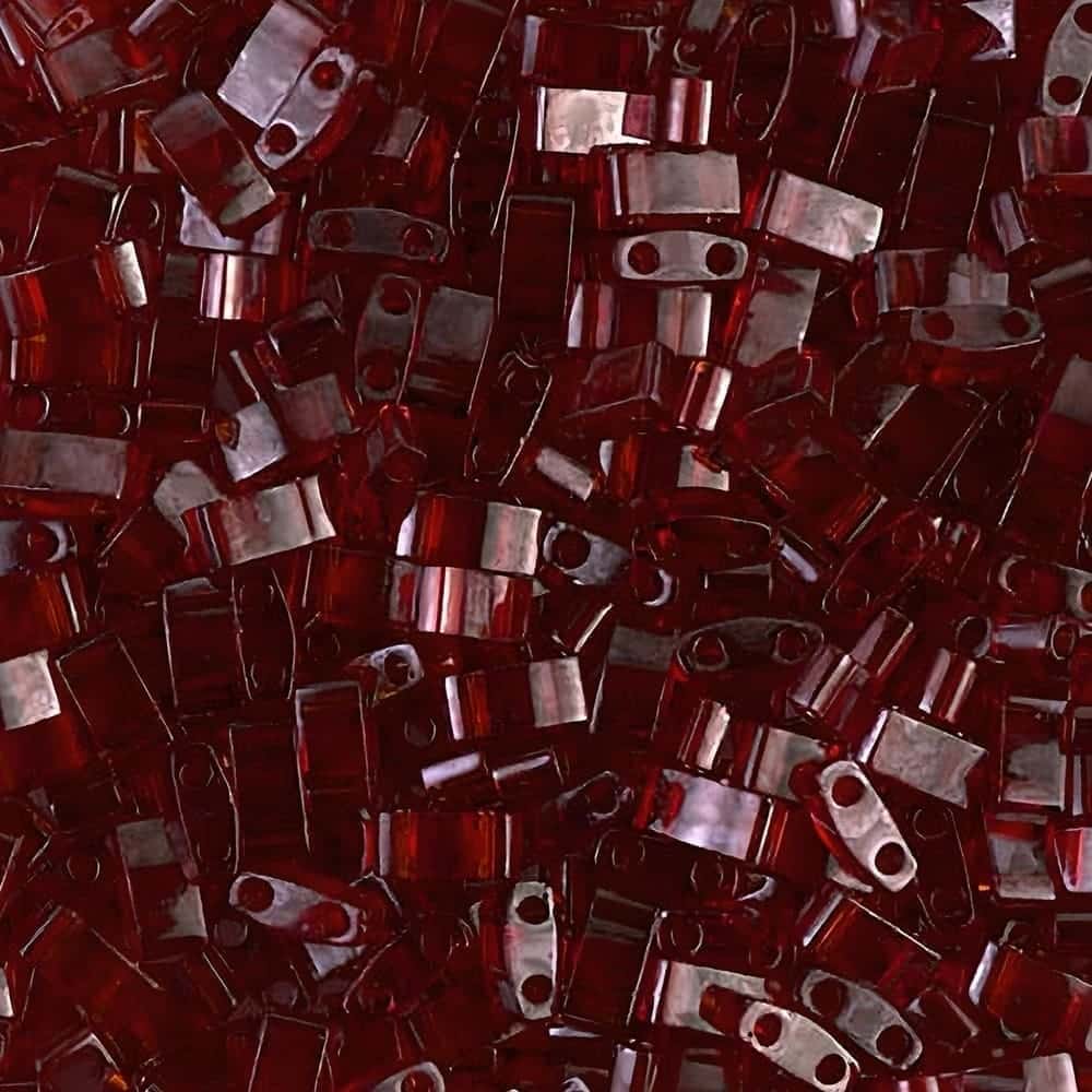 Miyuki Half Tila Beads 2.3 x 5mm 7.8GM Garnet Gold Luster