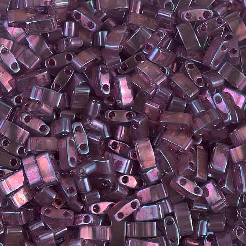Miyuki Half Tila Beads 2.3 x 5mm 7.8GM Light Amethyst Gold Luster