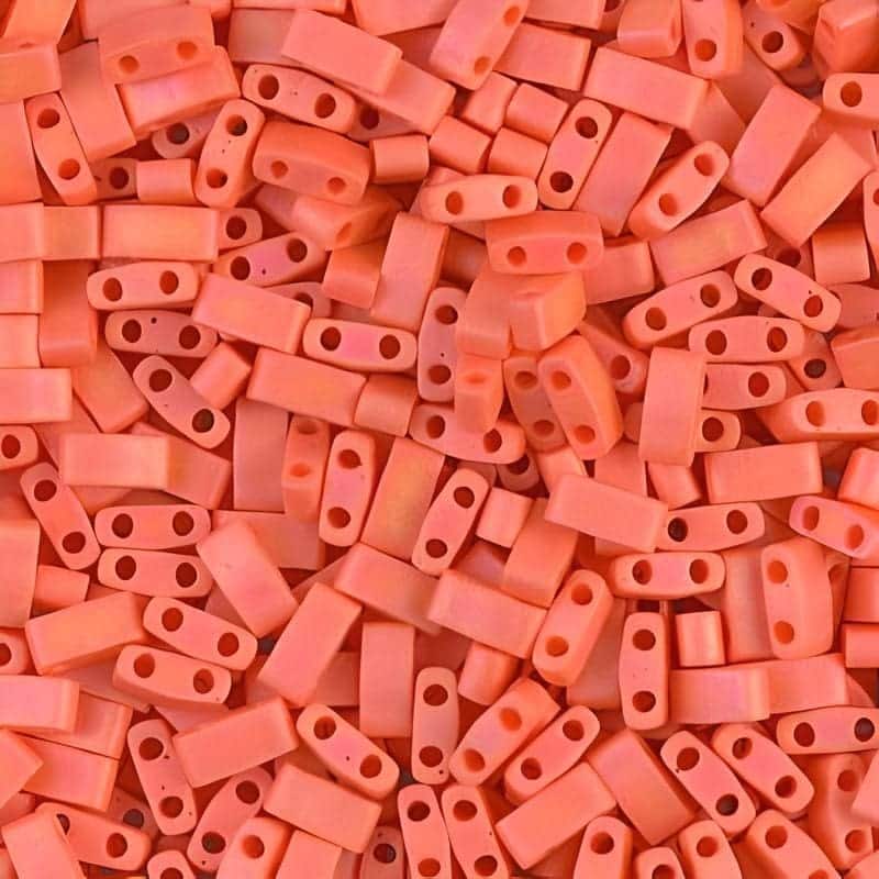 Miyuki Half Tila Beads 2.3 x 5mm 7.8GM Matte Orange AB