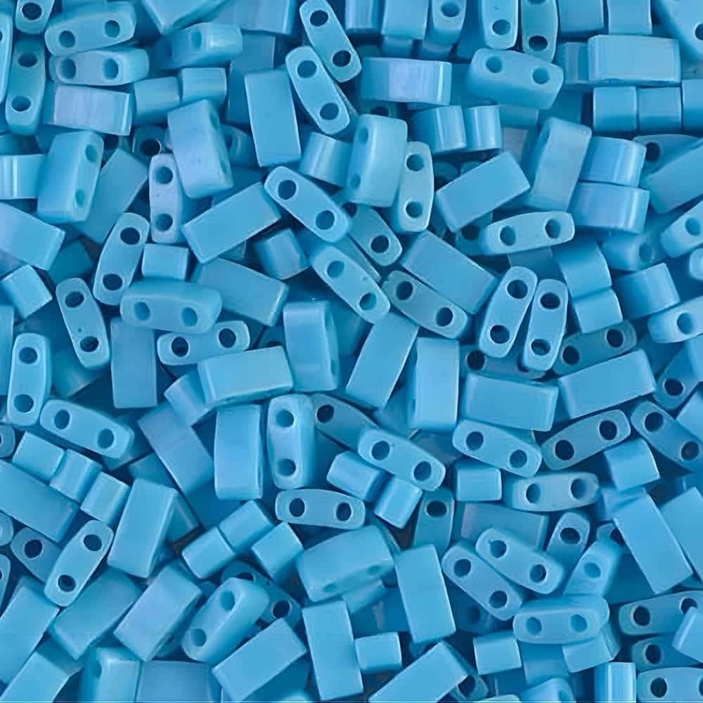 Miyuki Half Tila Beads 2.3 x 5mm 7.8GM Opaque Turquoise Blue