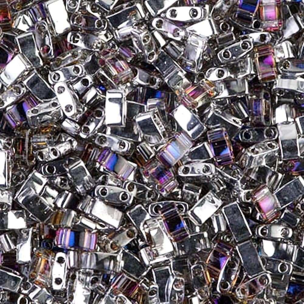 Miyuki Half Tila Beads 2.3 x 5mm 7.8GM Crystal Heliotrope