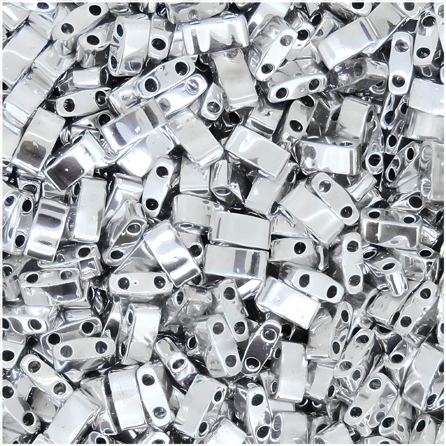 Miyuki Half Tila Beads 2.3 x 5mm 7.8GM Full Labrador Silver