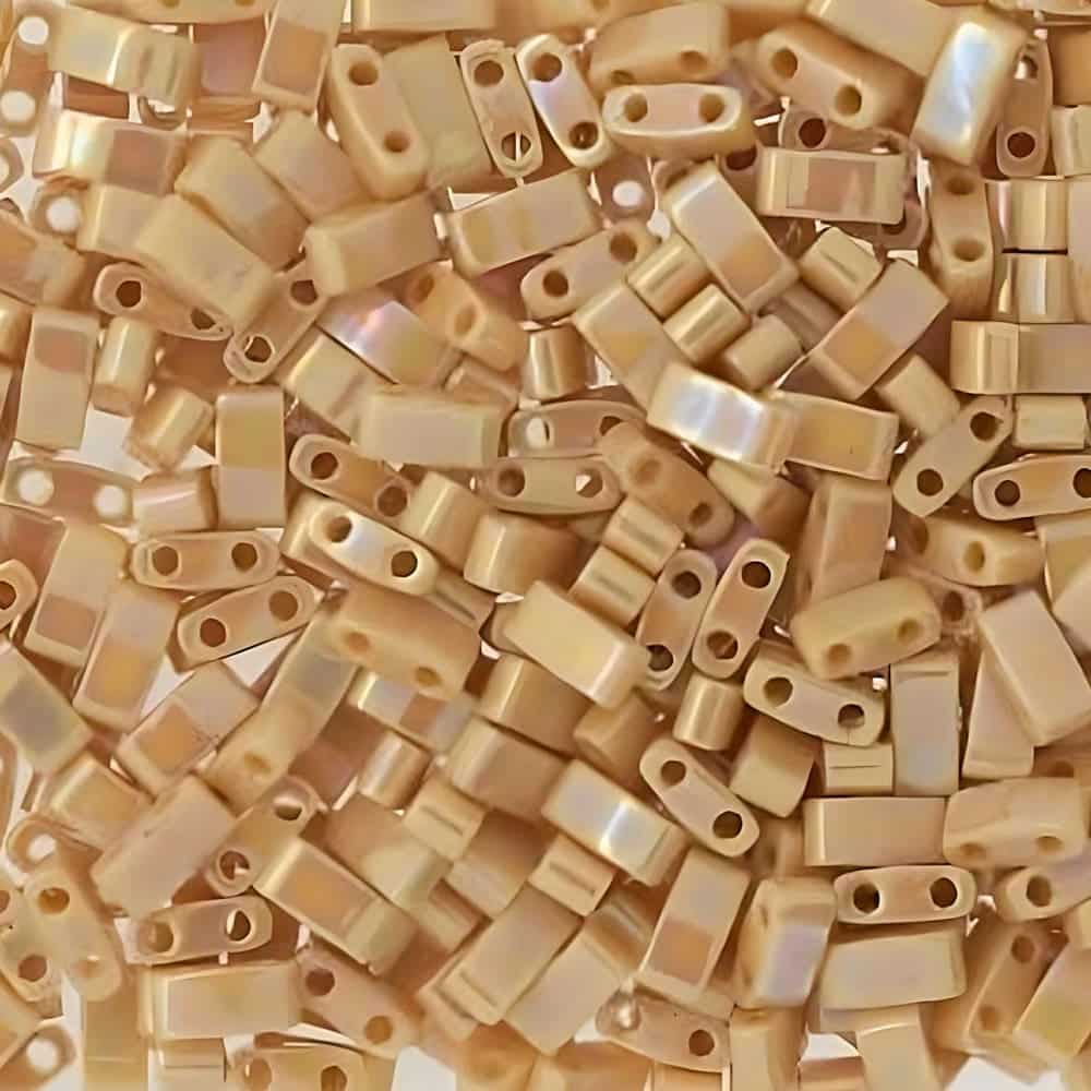 Miyuki Half Tila Beads 2.3 x 5mm 7.8GM Opaque Pear AB