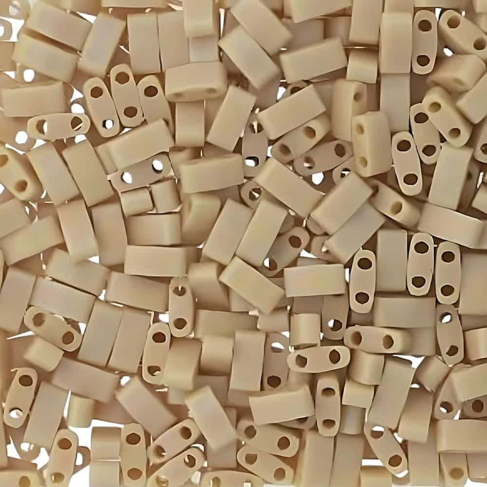 Miyuki Half Tila Beads 2.3 x 5mm 7.8GM Matte Opaque Pear AB