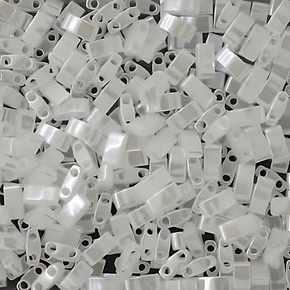 Miyuki Half Tila Beads 2.3 x 5mm 7.8GM White Ceylon