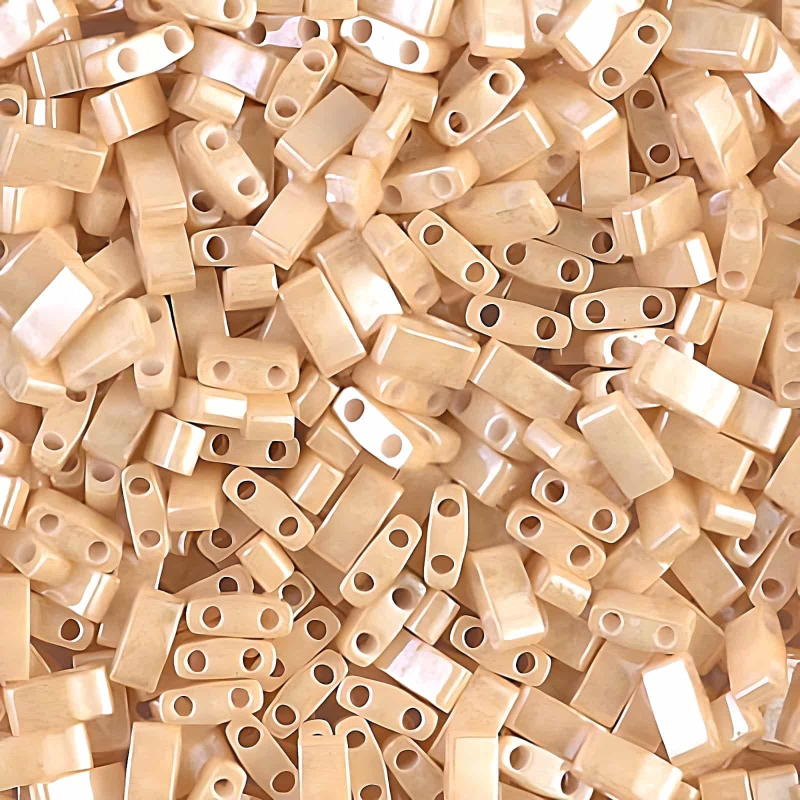 Miyuki Half Tila Beads 2.3 x 5mm 7.8GM Light Caramel Ceylon